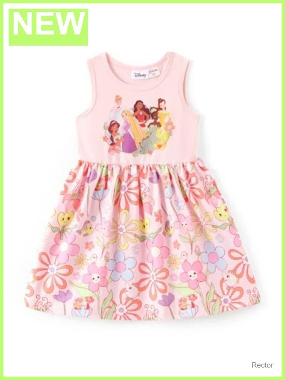 Disney Princess Girls A-Line Sleeveless Summer Dress Milk Silk Casual